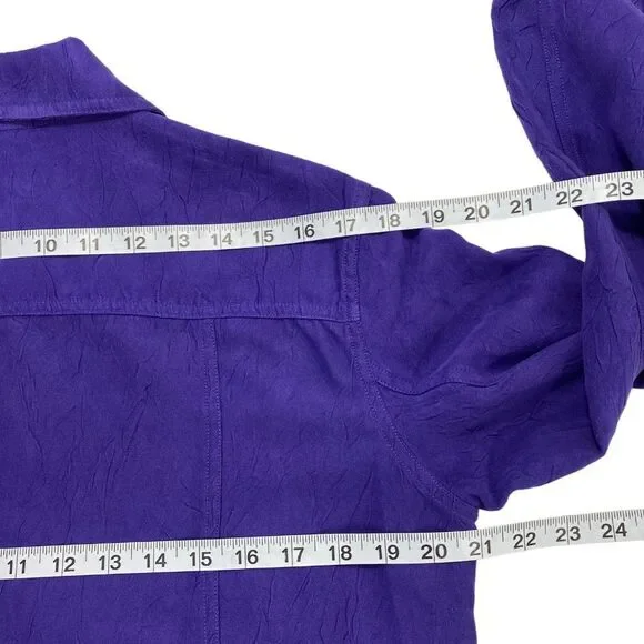 Chicos Womens Jacket | Size 1 | Royal Purple | Textured Fabric | Lightweight - Picture 6 of 10